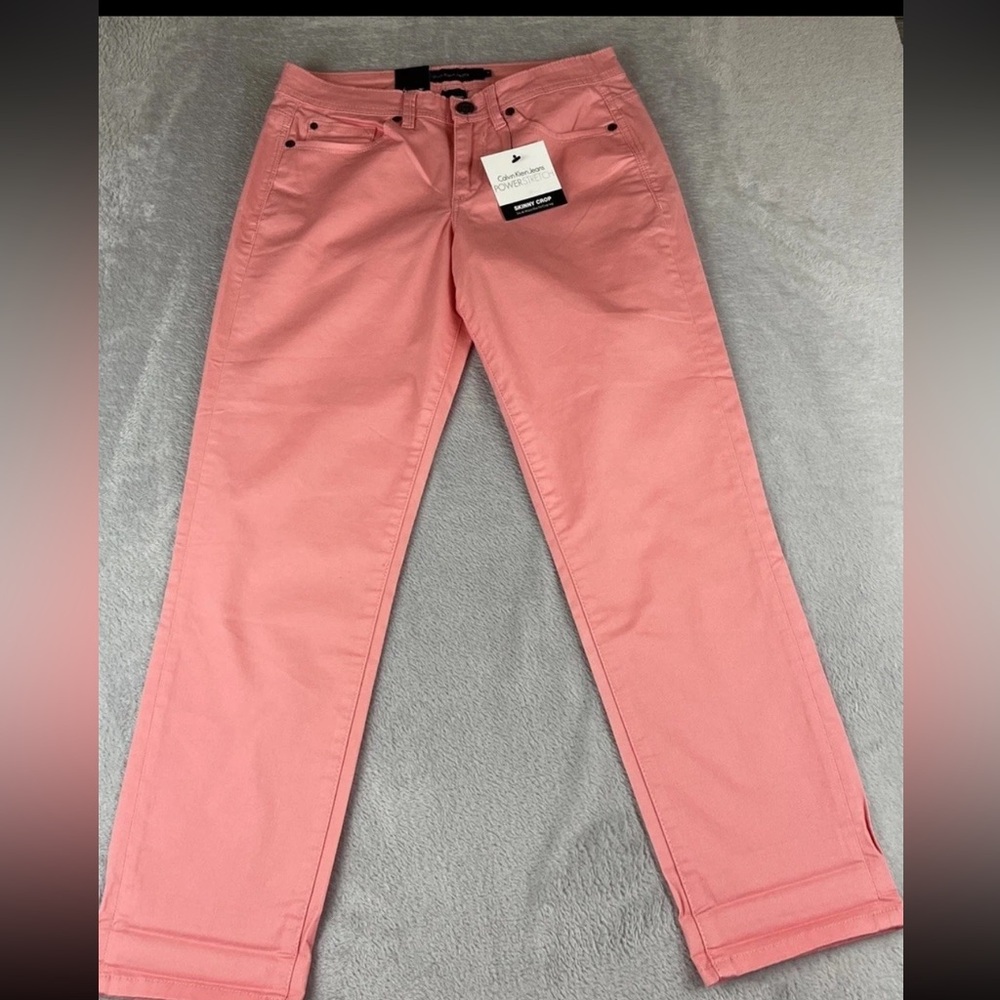 Calvin Klein Jeans womens Flamingo Pink Skinny crop jeans size 6